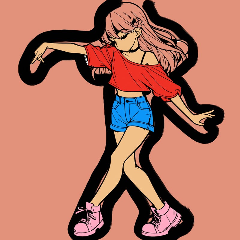realistic girl danceing