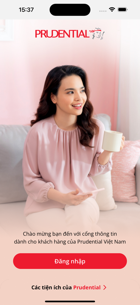 PRUonline - PRUonline app welcome screen for Prudential Life Insurance Vietnam customers