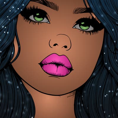 really realistic girl with lips