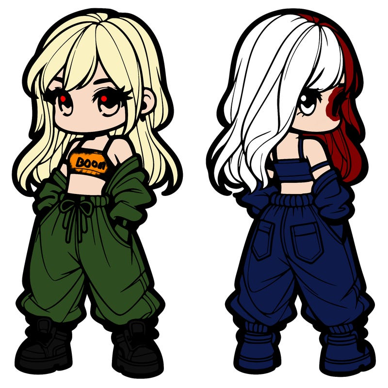 girl in crop top and baggy pants