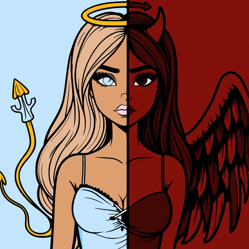 devil vs angel realistic girl