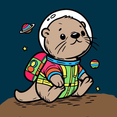 otter in a space suit