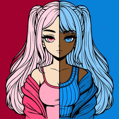 realistic girl split