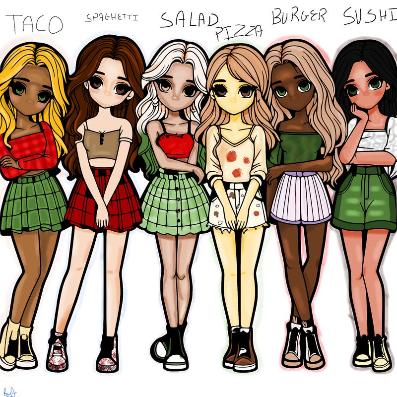 a group of girls realistic