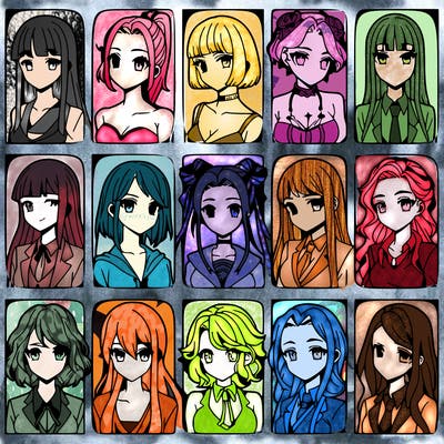 girls that look diffrent anime