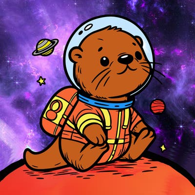 otter in a space suit