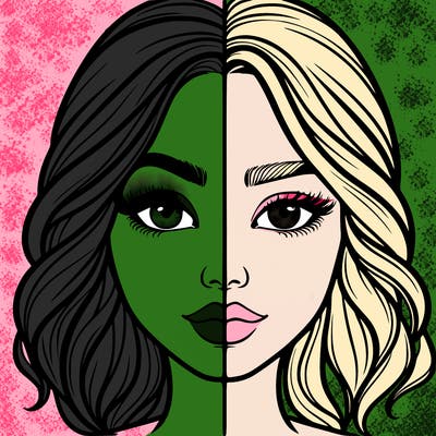 realistic girl split half