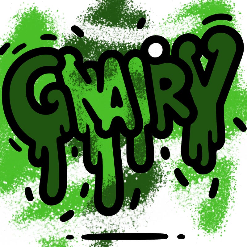 a word that has gnarly on it dripping