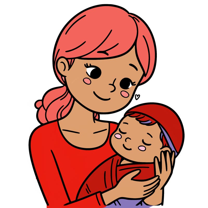 a mom holding a newborn baby