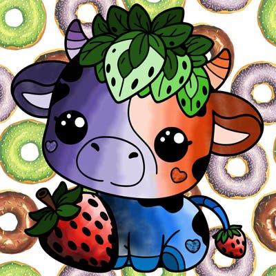 cute strawberry cow
