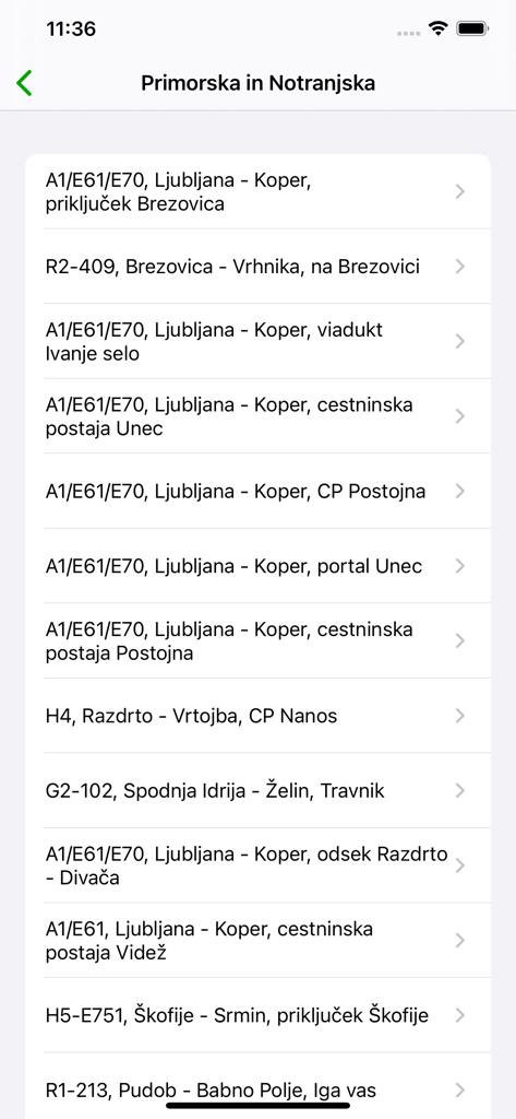 Cestne Kamere Traffic Camera - A list of traffic camera locations for Slovenian roads and motorways
