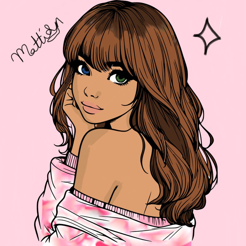 realistic girl with bangs looking over her shoulder