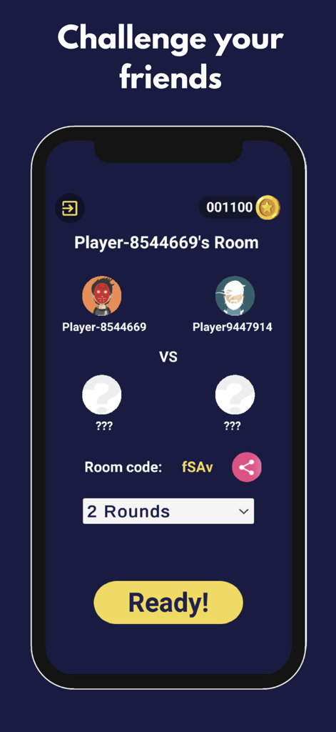 ABC Fast Or Slow - Multiplayer game lobby screen in the ABC Fast Or Slow app showing players ready to challenge friends