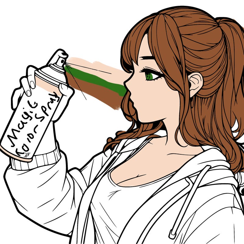 a realistic girl spray, painting