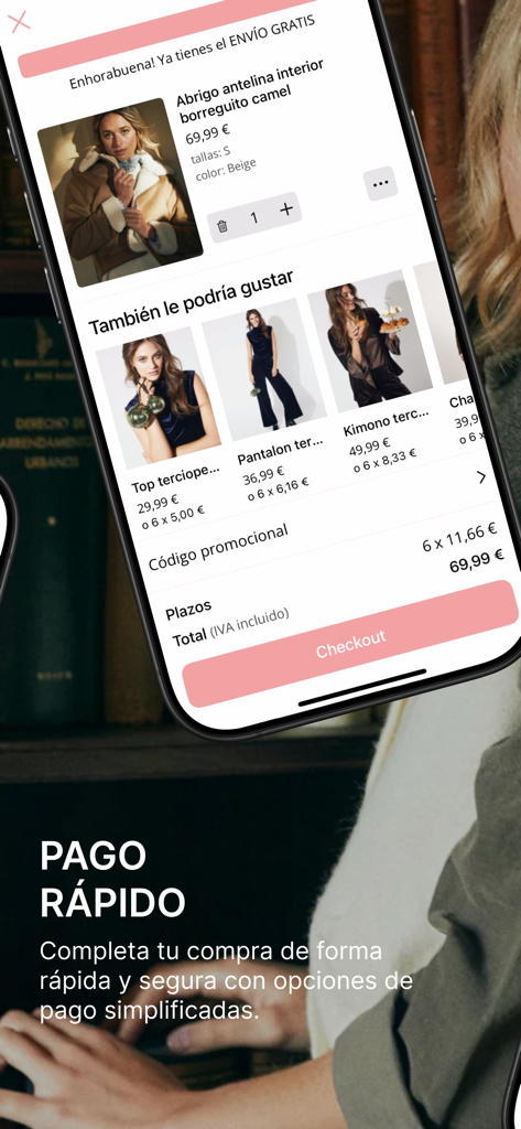 Checkout screen of the Algo bonito fashion app showing items in the shopping cart