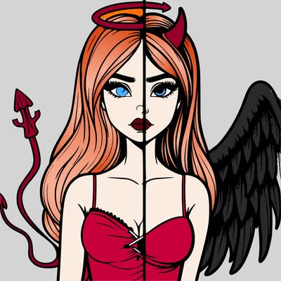 devil vs angel realistic girl