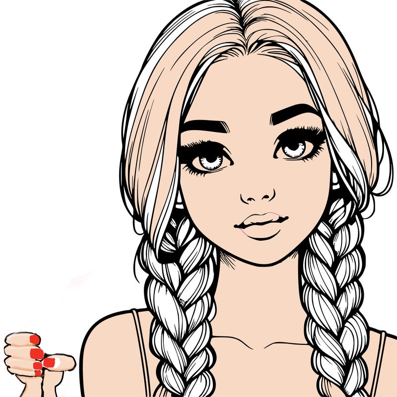 realistic girl with braids