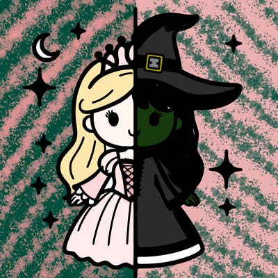 split princess and witch