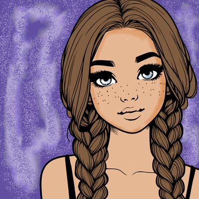 realistic girl with braids