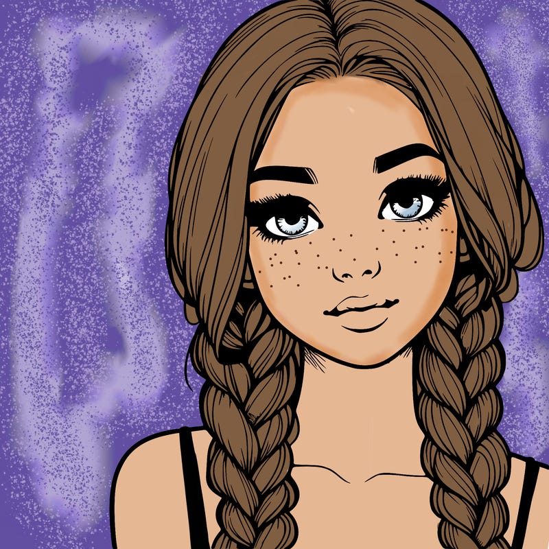 realistic girl with braids