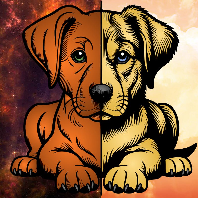 realistic dog split picture