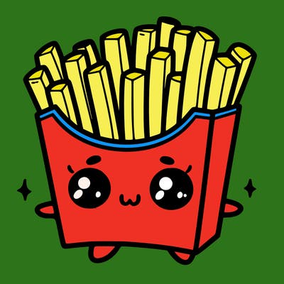 a cute. french fries