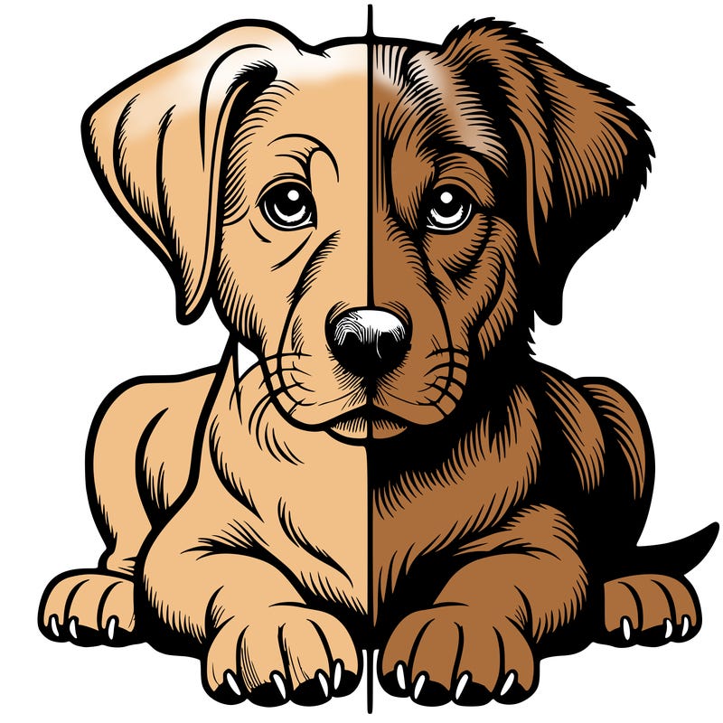 realistic dog split picture