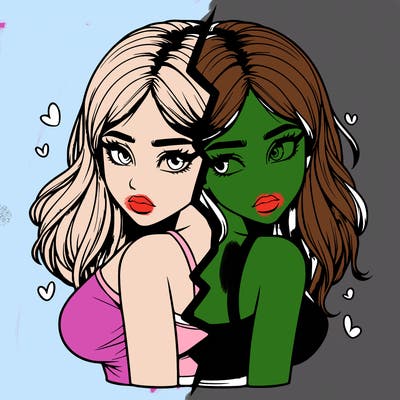 realistic girl split