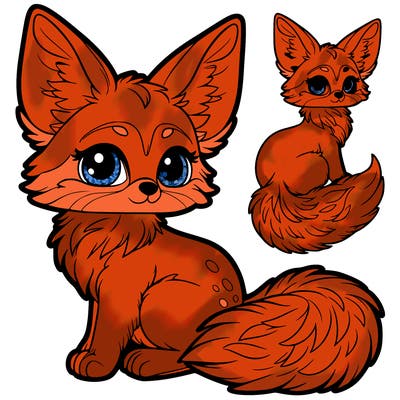 a fennec fox with a bushy tail furry