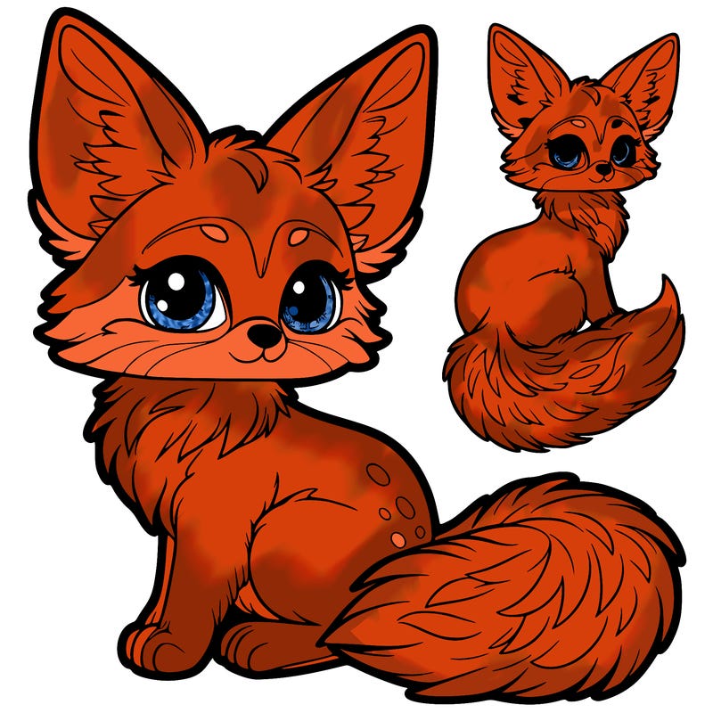 a fennec fox with a bushy tail furry