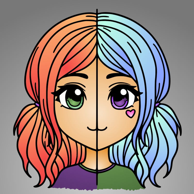 split girl just the face