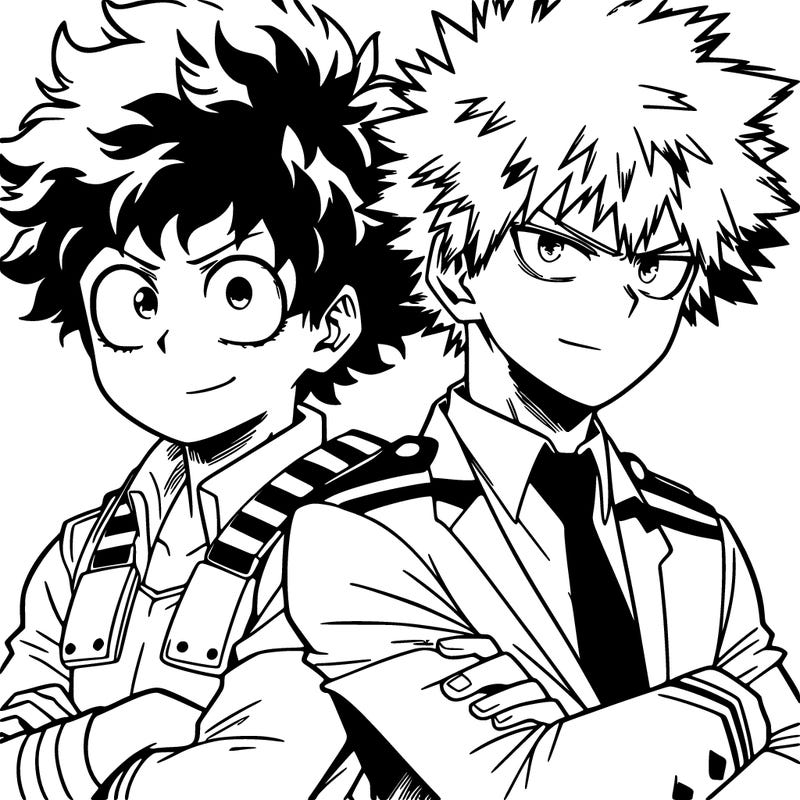 anime deku and bakugo they are hero and teenager 18
