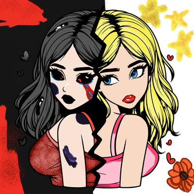 realistic girl split