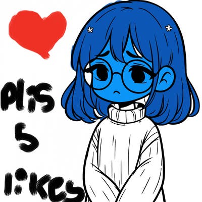 sad girl with glasses in a sweater