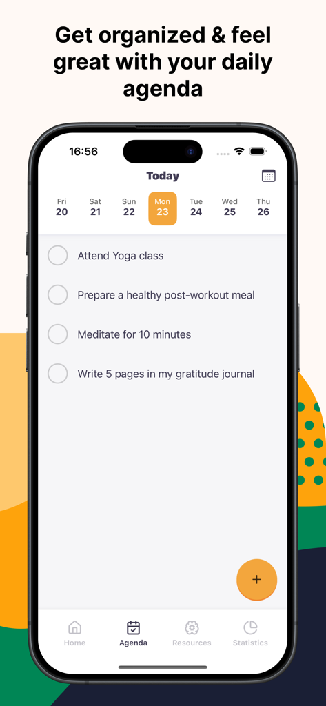 Remente: Self Care & Wellbeing - A screenshot of the Remente app day planner showing wellness and self care tasks
