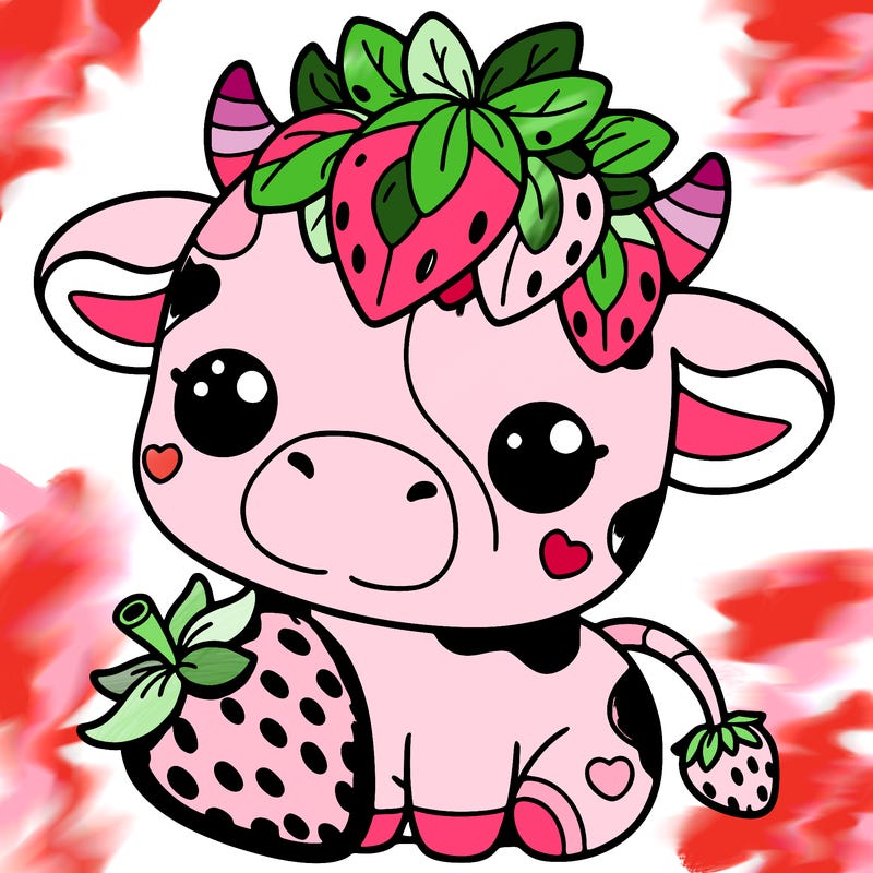 cute strawberry cow