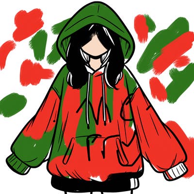 girl in oversized hoodie