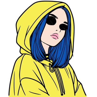 a realistic girl in a hoodie