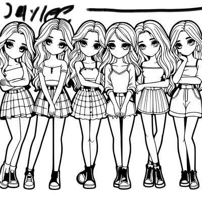 a group of girls realistic