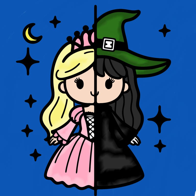split princess and witch