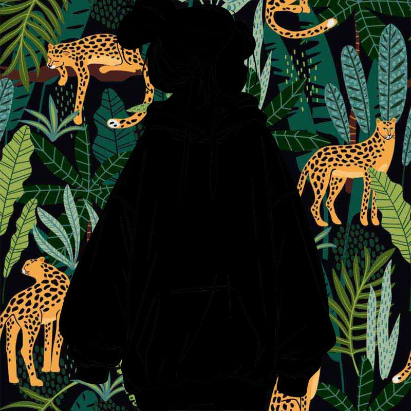 realistic girl with a oversized sweatshirt on and a bun