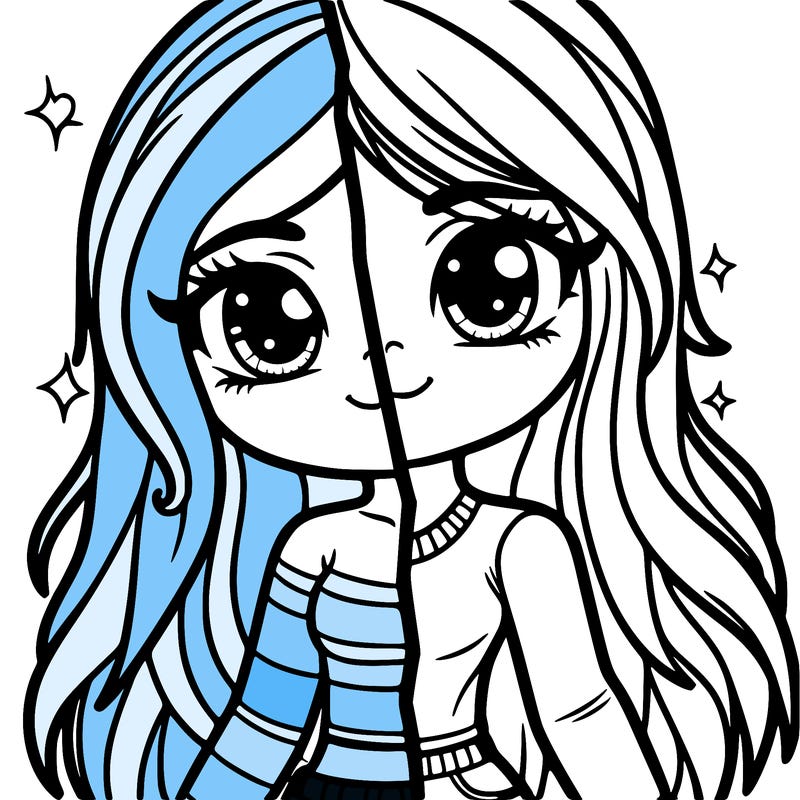 a girl half and half