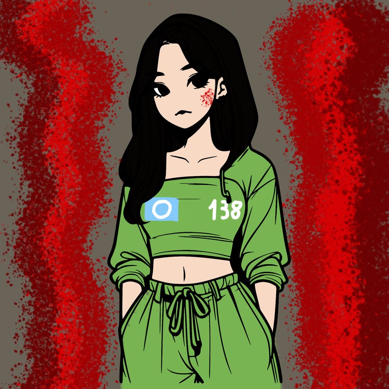 a realistic korean girl wearing a crop top and baggy pants