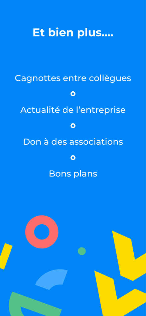 Bimpli - Bimpli mobile app screen showing extra features like colleague money pots and company news