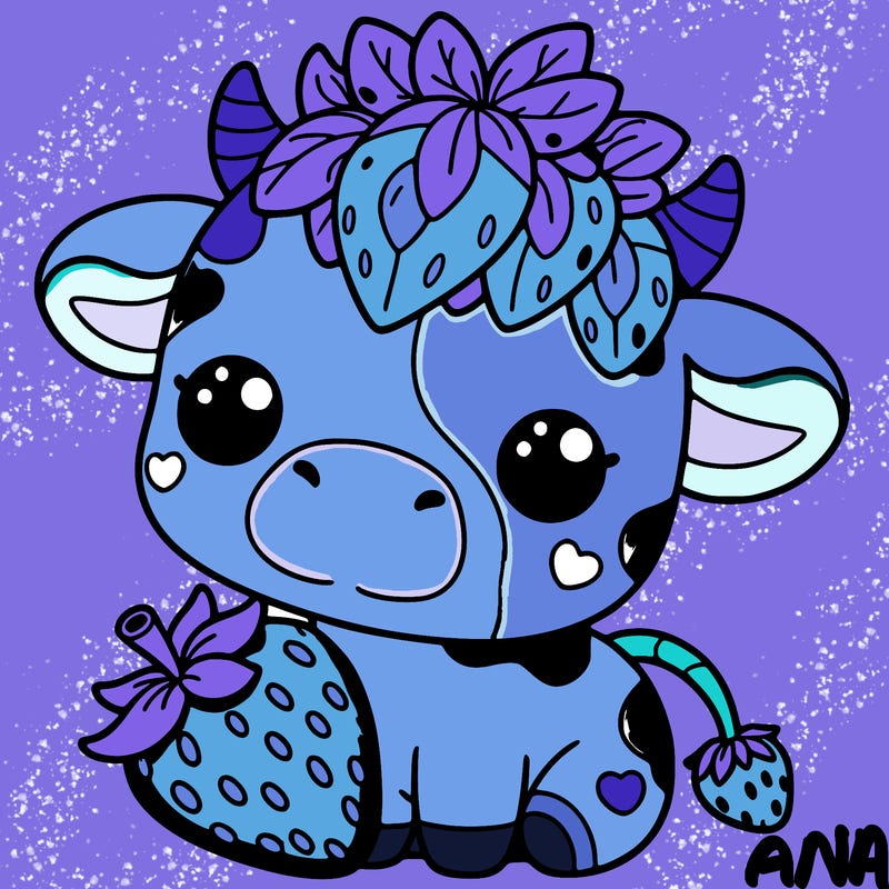 cute strawberry cow