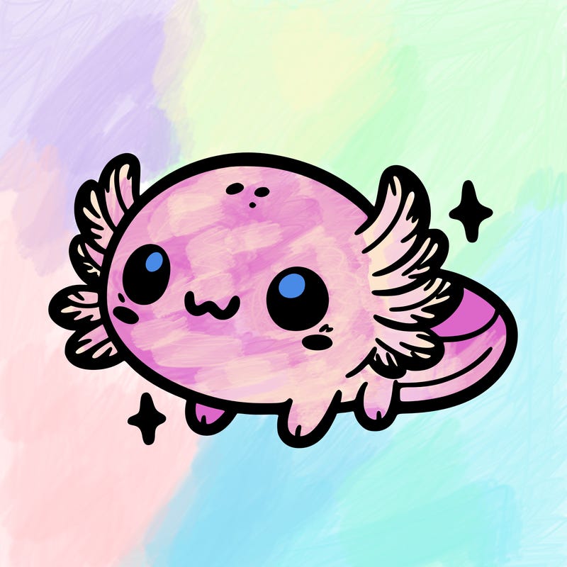 cute easy baby axolotl