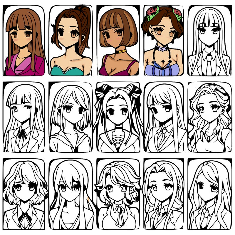 girls that look diffrent anime