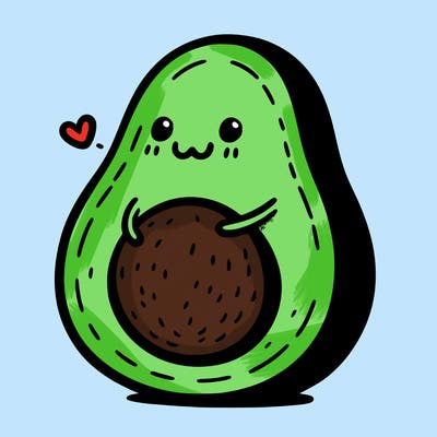 an avocado hugging an avocado