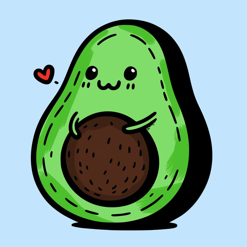 an avocado hugging an avocado