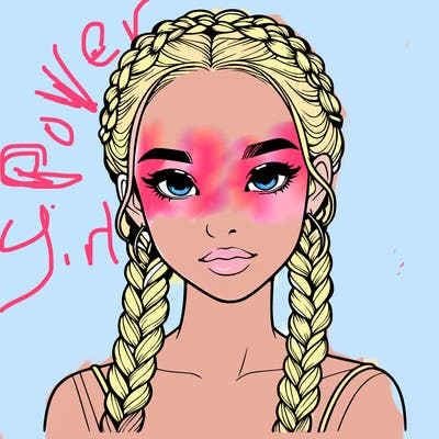 realistic girl with braids